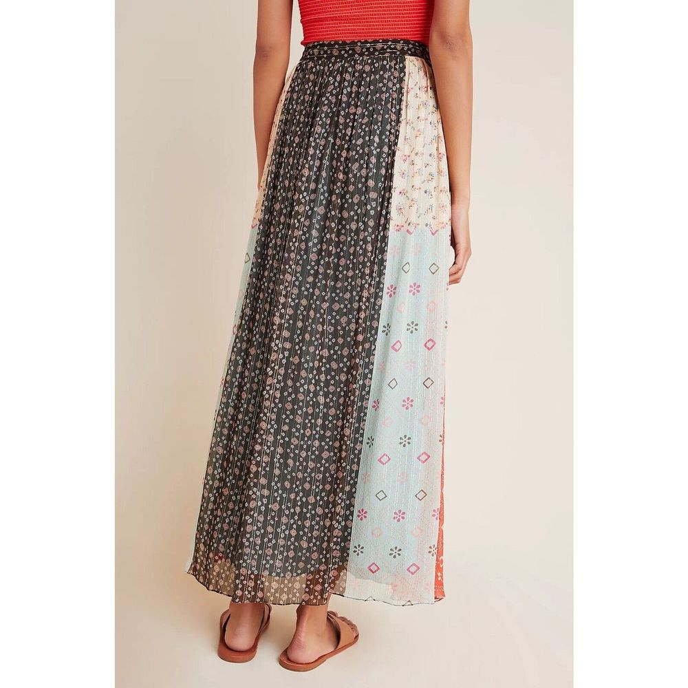 NWT Anthropologie Verb Pallavi Singhee Margot Pleated Floral Maxi Skirt Size 8 - Picture 5 of 11